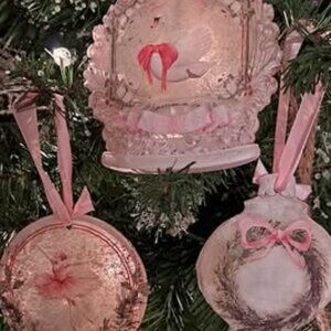 3 PRETTY HAND CRAFTED RESIN ORNAMENTS ~ BALLET